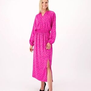 Candace Cameron Bure Pink Star Print Maxi Dress NWOT